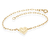 Pulseira Com Coração Trançado 18Cm Folheado Em Ouro 18k