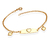Pulseira Infantil Chapa Coração Com 2 Coração Duplo Alongador 2Cm Folheado Em Ouro 18k