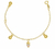 Pulseira Infantil Com Coruja 8Mm Com Ródio E Bolas Abs Folheado Em Ouro 18k