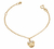 Pulseira Infantil Minnie Estampada Com 1 Bola Abs Folheado Em Ouro 18k