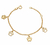 Pulseira Infantil Pet Com Patas Folheado Em Ouro 18k