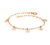 Tornozeleira Cartie 6Mm Com 5 Flores Retas 23Cm Folheado Em Ouro 18k