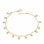 Tornozeleira Com 13 Bolas Abs 4Mm Folheado Em Ouro 18k