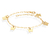 Tornozeleira Elo Longo Com 5 Borboletas Lisas 23Cm Folheado Em Ouro 18k