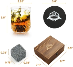 Conjunto de pedras e óculos Whisky, cubo de gelo de granito para whisky na internet