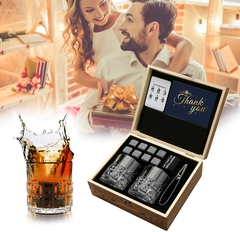 Conjunto de pedras e óculos Whisky, cubo de gelo de granito para whisky na internet