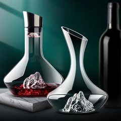 Imagem do Decantador Iceberg Cristal Vinho, Vidro Chumbo Estilo Japonês