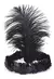 Faixa Tiara Pena Charleston Cabare Fantasia Melindrosa Cor Preto - comprar online