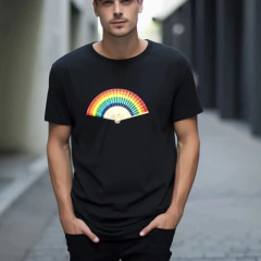 Camiseta Preta Leque - Bandeira Orgulho - LGBT - comprar online