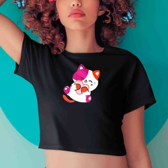 Cropped Gato Lésbicas - ORGULHO - Branco - Preto - LGBT na internet