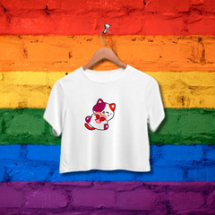 Cropped Gato Lésbicas - ORGULHO - Branco - Preto - LGBT - Lojas Áurea
