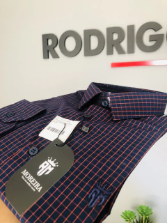 CAMISA MANGA LONGA SLIM FIT QUADRICULADA MARINHO - loja online