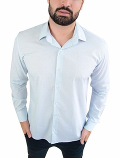 CAMISA SOCIAL MASCULINA MANGA LONGA SLIM FIT XADREZ BUGATTI AZUL/BRANCO na internet