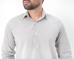 CAMISA ML SLIM FIT LISTRAS BRANCO/PRETO - comprar online