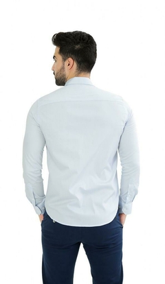 CAMISA SOCIAL ML CONFORT FIT AZUL CLARO na internet