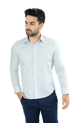 CAMISA SOCIAL ML CONFORT FIT AZUL CLARO - RM CAMISARIA ROUPAS E ACESSORIOS