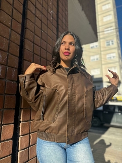 Campera bomber vintage chocolate en internet