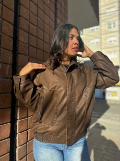 Campera bomber vintage chocolate