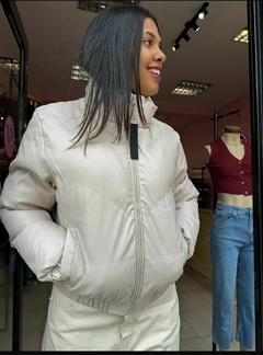 campera abrigo eco cuero barcelona