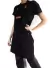 Delantal Gabardina Negra Y Cuero Vacuno Genuino Hogar Cocina
