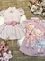 Vestido Infantil Rosa Estampa Ursinhos Carinhosos com Manga Bufante e Cinto de Coração Yoyo