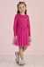 Vestido Infantil Feminino Mon Sucré Tule Pink Manga Longa - comprar online