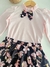 Conjunto Infantil Blusa Rosa e Saia Preta Flores GrowUp na internet