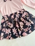 Conjunto Infantil Blusa Rosa e Saia Preta Flores GrowUp - Amor de Marias Kids