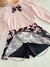 Conjunto Infantil Blusa Rosa e Saia Preta Flores GrowUp - loja online