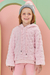 Blusão Infantil Kukie Em Pelo Flores Rosa - Amor de Marias Kids