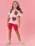 Conjunto Infantil Verão Shorts Ciclista e Blusa Corações Vermelho Cinti