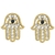 Brinco Mão de Hamesh Folheado a Ouro 18k Com Zircônias - comprar online