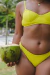 Conjunto Meia Taça + Asa Delta Viés Amarelo Solaris - Mundo do Biquini 