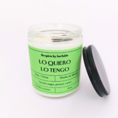 Vela de soya "Lo quiero, lo tengo"