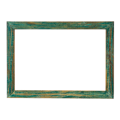 Moldura retangular artesanal em tonalidade verde lisa, perfeita para ambientes requintados e detalhes meticulosamente trabalhados.