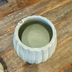 Vaso de Cimento Verde Claro Gomos Pequeno na internet
