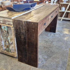 Aparador Rústico 3 Gavetas em Madeira Escura de Demolição 1,70m - Marcenaria Tiradentes - Móveis e Decoração Artesanais de alto padrão