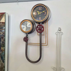 Relógio de Parede Duplo Vintage de Metal c/ Termômetro e Umidade na internet