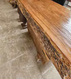 Mesa de Jantar Cascata em Cumaru Tora com pé de ferro 4,60x1,20 - loja online