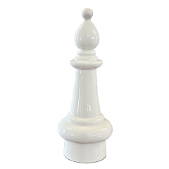 Peça de Xadrez Decorativa Bispo Branco em Poliresina