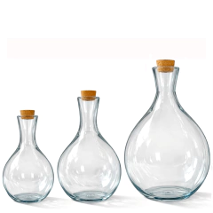 KIT com 3 Garrafões Bojudos Tamanhos PP 5L, P 10L e M 20L