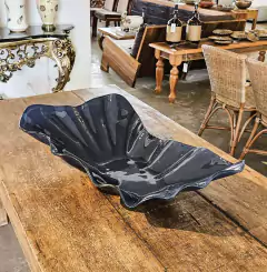 Imagem do Centro de Mesa Murano Folha Quad. Azul Profundo