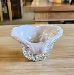 Vaso de Vidro Canoa Bege Tipo Murano Aberto Pequeno - loja online