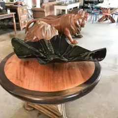 Imagem do Centro de Mesa Murano Folha Cruz Preta Grande