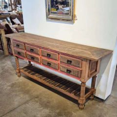 Aparador 8 Gavetas, Prateleira e Pés Torneados M em Demolição - Marcenaria Tiradentes - Móveis e Decoração Artesanais de alto padrão