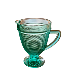 Jarra de Vidro Bico de Jaca Verde com Relevos Bubble