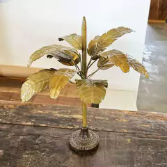 Escultura Coqueiro Artesanal de Metal Folhas Caule Liso - comprar online
