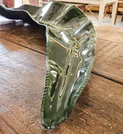Centro de Mesa Murano Folha Grande Verde Mata Apicuado - loja online