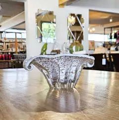 Vaso de Vidro Canoa Bege Tipo Murano Aberto Pequeno na internet