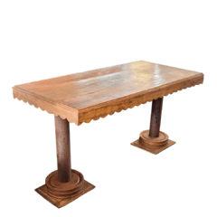 Mesa de Jantar com Borda Recortada e 2 Pés Base Quadrada 1,50X0,70